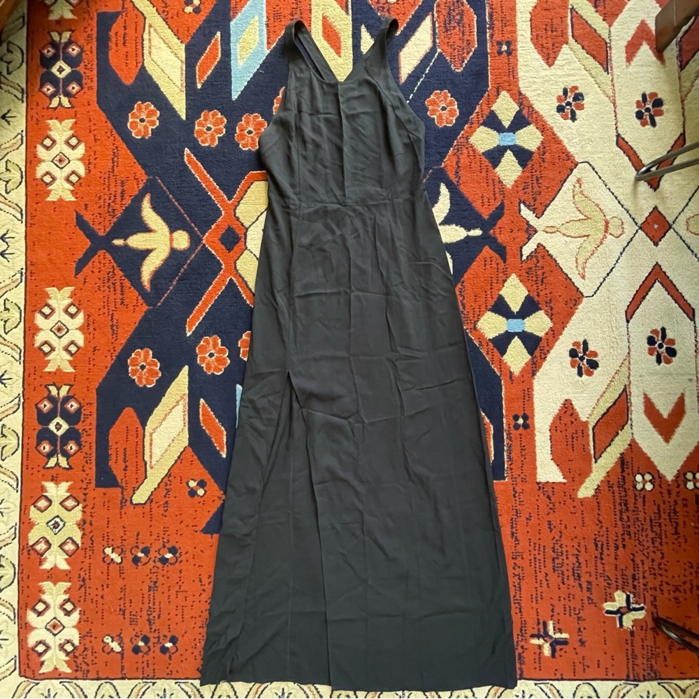 Express Black Maxi Dress, Medium, Strappy Back, High Slit Skirt
